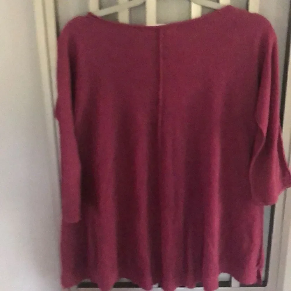 Sparrow Anthropologie Burgundy light knit sweater oversize trapeze bottom size s